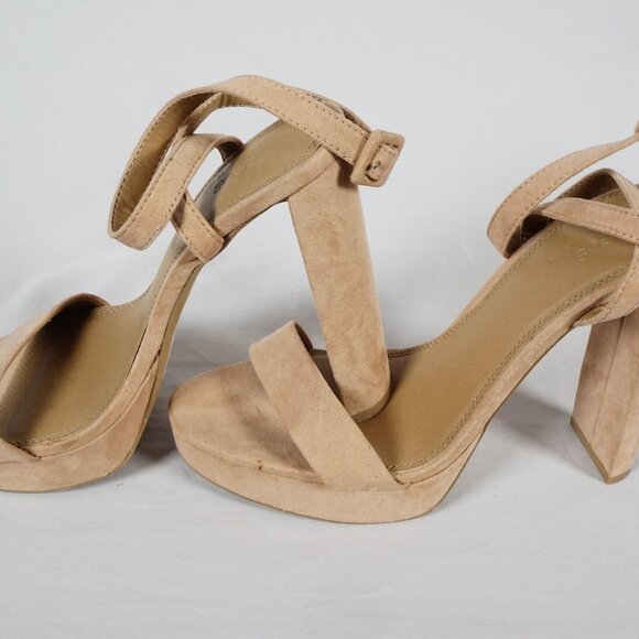 ASOS DESIGN Natasha Platform "Barely There" Heel Sandals Beige UK 7/ US 9 - Picture 5 of 10
